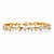  Round Diamond Two-Tone Heart-Link Bracelet 1/10 TCW 18k Gold-Plated 8" with FREE Gift Box-15 at PalmBeach Jewelry