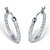 Round Diamond Accented Inside-Out Hoop Earrings 1/10 TCW in Platinum-Plated Silver With FREE Gift Box-12 at PalmBeach Jewelry