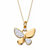 Diamond Accent Butterfly Pendant Necklace 18k Gold-Plated 18" With FREE Gift Box-15 at PalmBeach Jewelry