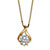 Diamond Accent Cluster Pendant Necklace in 18k Gold-Plated Sterling Silver 18" With FREE Gift Box-16 at PalmBeach Jewelry