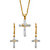 Diamond Accent Gold-Plated 2-Piece Cross Earring and Necklace Set 18"-20" With FREE Gift Box-16 at PalmBeach Jewelry