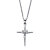 White Round Diamond Accent Cross Pendant Platinum Plated .925 Silver 18" Chain-11 at PalmBeach Jewelry