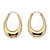 Polished Oval Puffed Hoop Earrings in Hollow 18K Gold Plated Sterling Silver-12 at PalmBeach Jewelry
