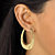 Polished Oval Puffed Hoop Earrings in Hollow 18K Gold Plated Sterling Silver-13 at PalmBeach Jewelry