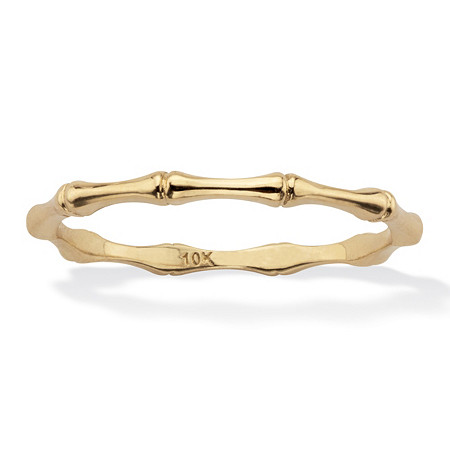 Stackable Bamboo Band Ring (1.8mm) 10K Solid Yellow Gold at PalmBeach Jewelry