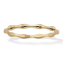 Stackable Bamboo Band Ring (1.8mm) 10K Solid Yellow Gold