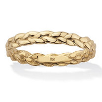 Braided Stackable Band Ring 10K Solid Yellow Gold