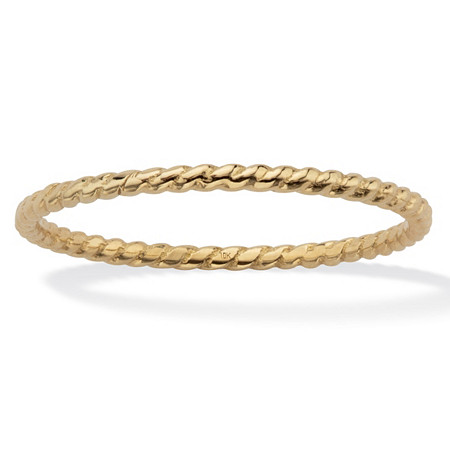 Stackable Ribbed Band Ring 10K Solid Yellow Gold at PalmBeach Jewelry