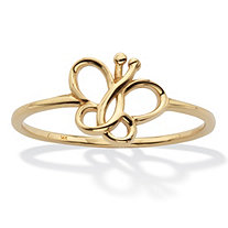 Stackable Butterfly Ring 14K Solid Yellow Gold