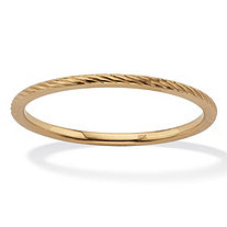 Stackable Twisted Ring Band 10K Solid Yellow Gold