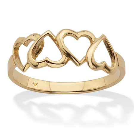Stackable Heart Ring  Solid 14K Yellow Gold at PalmBeach Jewelry