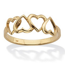Stackable Heart Ring  Solid 14K Yellow Gold