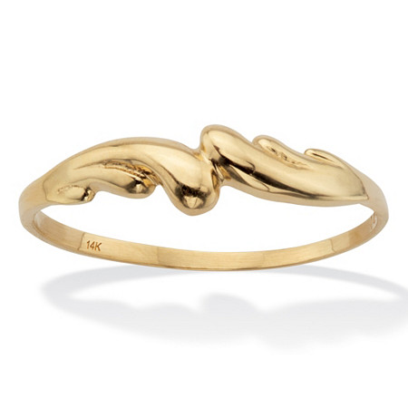 Stackable Swirl Ring Solid 14K Yellow Gold at PalmBeach Jewelry