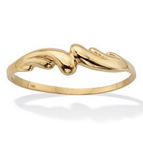 Stackable Swirl Ring Solid 14K Yellow Gold