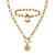 2 Piece Cable Link Coin Necklace Set Gold Ion Plated Stainless Steel-11 at PalmBeach Jewelry