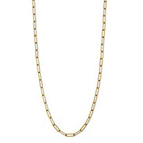 Paperclip Chain Necklace 14K Gold Plated .925 18" Length