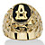 Men's Oval-Shaped Genuine Onyx Nugget-Style Personalized Initial Ring Gold-Plated-102 at PalmBeach Jewelry