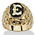 Men's Oval-Shaped Genuine Onyx Nugget-Style Personalized Initial Ring Gold-Plated-106 at PalmBeach Jewelry