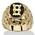 Men's Oval-Shaped Genuine Onyx Nugget-Style Personalized Initial Ring Gold-Plated-109 at PalmBeach Jewelry