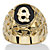 Men's Oval-Shaped Genuine Onyx Nugget-Style Personalized Initial Ring Gold-Plated-118 at PalmBeach Jewelry