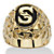 Men's Oval-Shaped Genuine Onyx Nugget-Style Personalized Initial Ring Gold-Plated-120 at PalmBeach Jewelry