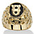 Men's Oval-Shaped Genuine Onyx Nugget-Style Personalized Initial Ring Gold-Plated-122 at PalmBeach Jewelry