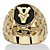 Men's Oval-Shaped Genuine Onyx Nugget-Style Personalized Initial Ring Gold-Plated-123 at PalmBeach Jewelry