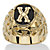 Men's Oval-Shaped Genuine Onyx Nugget-Style Personalized Initial Ring Gold-Plated-125 at PalmBeach Jewelry