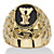 Men's Oval-Shaped Genuine Onyx Nugget-Style Personalized Initial Ring Gold-Plated-126 at PalmBeach Jewelry