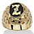 Men's Oval-Shaped Genuine Onyx Nugget-Style Personalized Initial Ring Gold-Plated-127 at PalmBeach Jewelry
