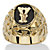 Men's Oval-Shaped Genuine Onyx Nugget-Style Personalized Initial Ring Gold-Plated-129 at PalmBeach Jewelry