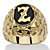 Men's Oval-Shaped Genuine Onyx Nugget-Style Personalized Initial Ring Gold-Plated-130 at PalmBeach Jewelry