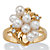 Cultured Freshwater Pearl and Crystal Accent Cluster Cocktail Ring Yellow Gold-Plated-11 at PalmBeach Jewelry