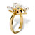 Cultured Freshwater Pearl and Crystal Accent Cluster Cocktail Ring Yellow Gold-Plated-12 at PalmBeach Jewelry