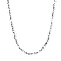 Rope Chain Necklace in Sterling Silver 18