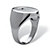 Men's Oval Personalized Initial Ring With Cubic Zirconia Accent Black Ruthenium-Plated Sizes 7-16-12 at PalmBeach Jewelry
