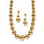2 Piece Graduated Beaded Necklace and Drop Earrings Set in Yellow Gold Tone 18"-11 at PalmBeach Jewelry