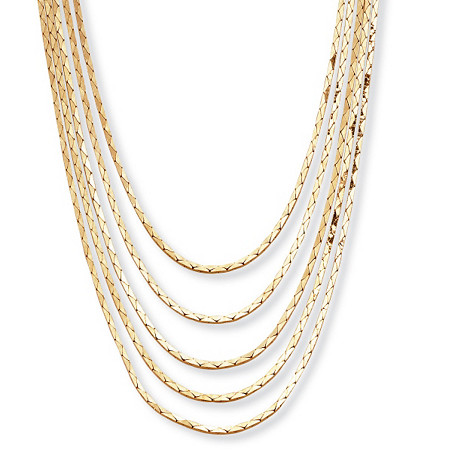 Multi-Strand Cobra-Link Waterfall Necklace in Yellow Gold Tone 30" at PalmBeach Jewelry