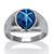 Men's Oval Simulated Blue Star Sapphire Ring in Silvertone-11 at PalmBeach Jewelry