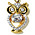swatch for Round CZ in Motion Cubic Zirconia Owl Charm Pendant Necklace 